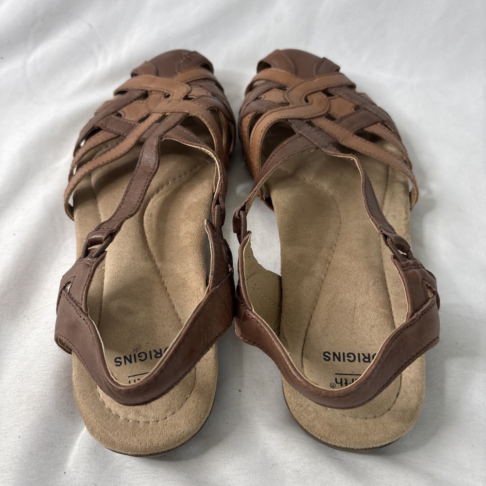 Earth Origins Belle Brielle Leather Upper Woven Straps Comfort Sandals Size 10 M - Picture 5 of 9